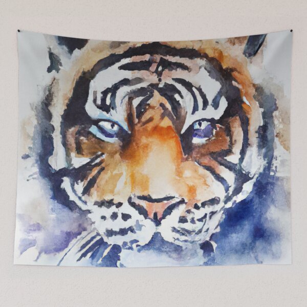 Item preview, Tiger Screen , Fear The Tiger , Watercolor Painting designed and sold by Color-Me-Blue.