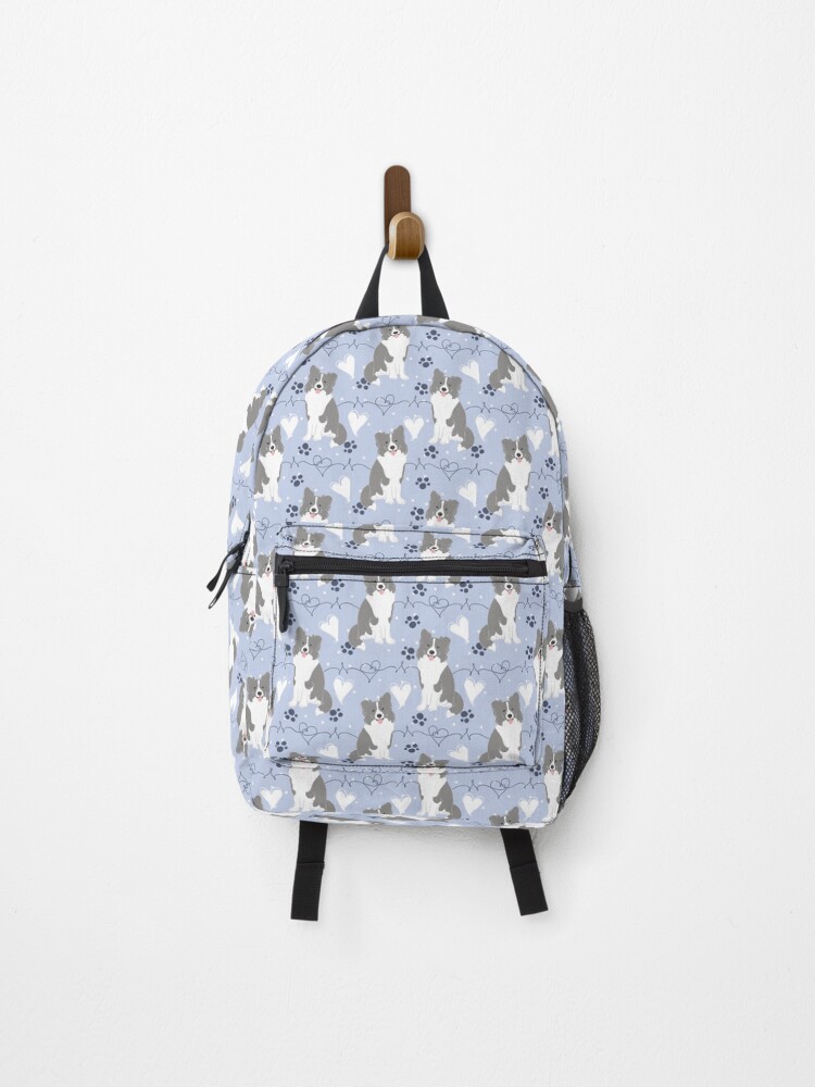 Thumbnail 1 of 3, Backpack, LOVE Blue Border Collie designed and sold by Lulupainting.