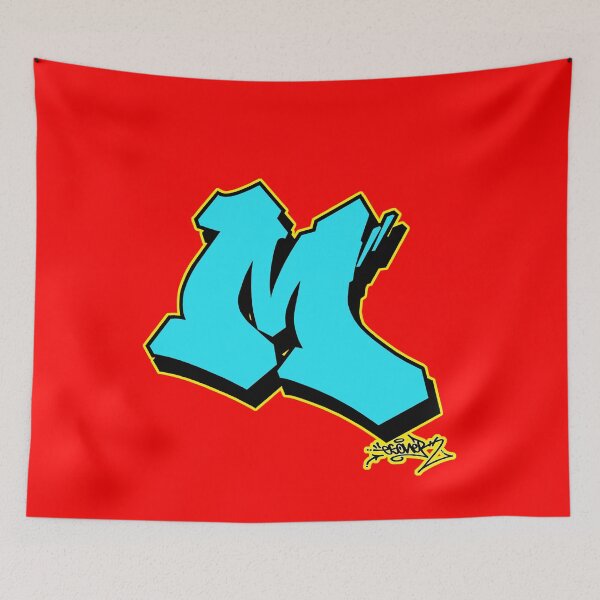 Item preview, BLUE LETTER M BY ESONE URBAN GRAFFITI STREET STYLE  designed and sold by GraffitiBomberZ.