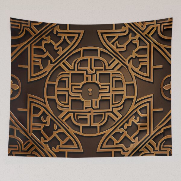 Item preview, Coarse Vivid Brown Asian Pattern Digital Painting designed and sold by CodeAndColors.