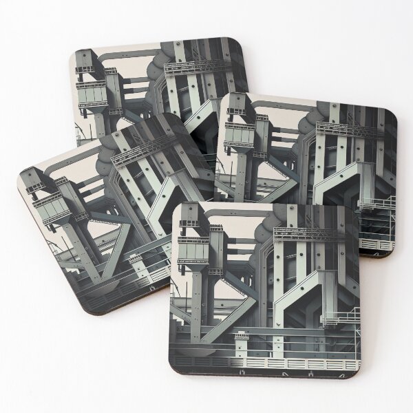 Item preview, Pale Aesthetic Industrial Pattern Digital Painting designed and sold by CodeAndColors.