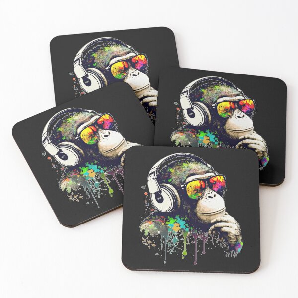 Item preview, Pondering Dj Chimp color splash monkey designed and sold by obstinator.
