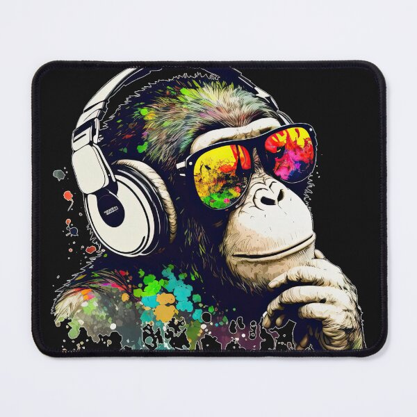 Item preview, Pondering Dj Chimp color splash monkey designed and sold by obstinator.