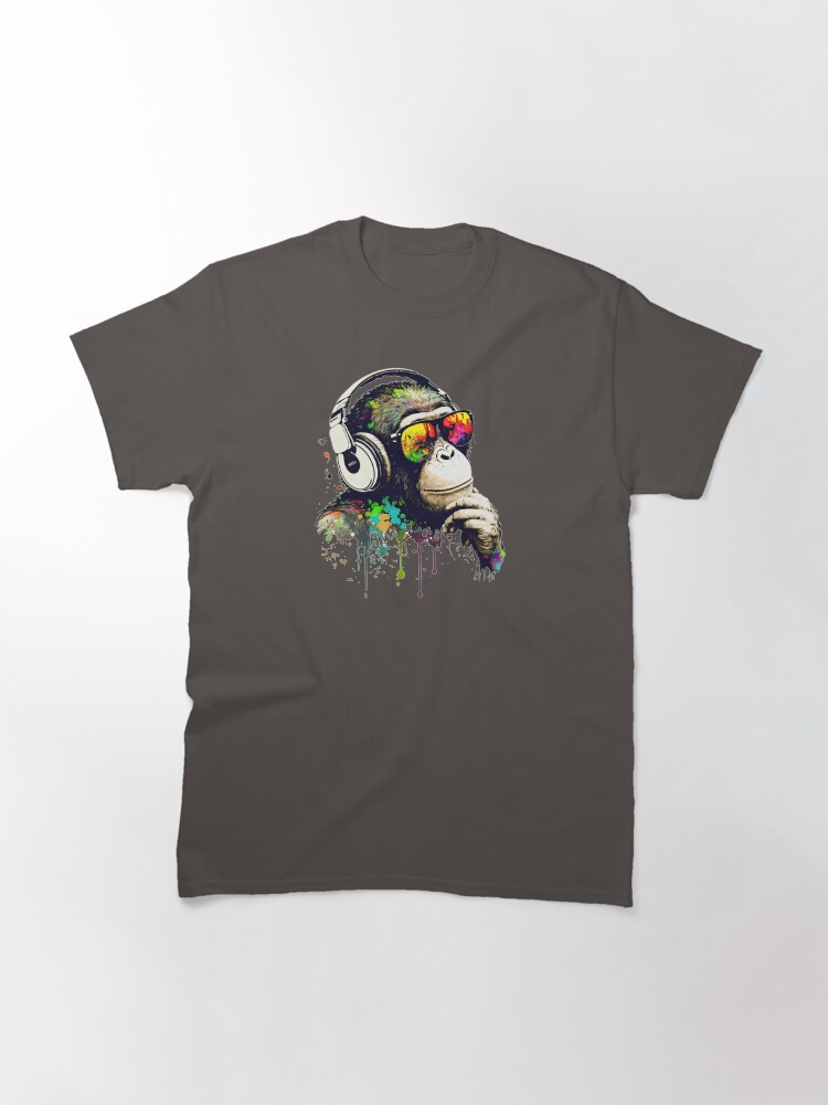 Thumbnail 3 of 7, Classic T-Shirt, Pondering Dj Chimp color splash monkey designed and sold by obstinator.