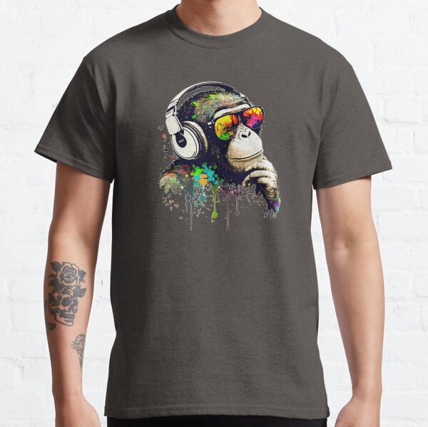 Item preview, Pondering Dj Chimp color splash monkey designed and sold by obstinator.
