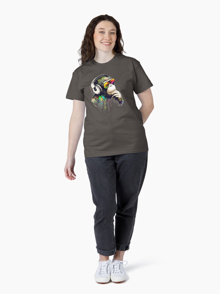 Thumbnail 4 of 7, Classic T-Shirt, Pondering Dj Chimp color splash monkey designed and sold by obstinator.