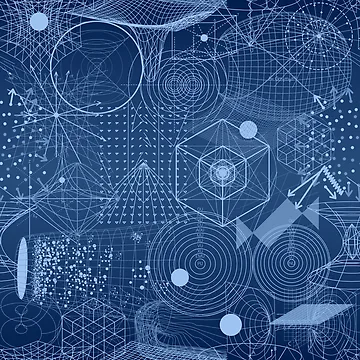 Artwork thumbnail, Geometry Symbol Science Blue by SpiceTree