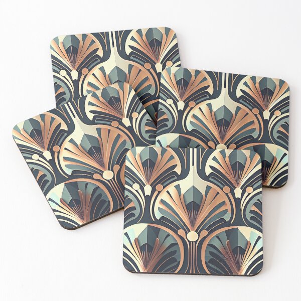 Item preview, Muted Art Deco Pattern Digital Painting designed and sold by CodeAndColors.