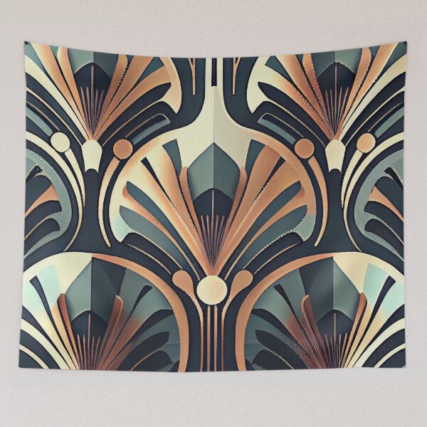 Item preview, Muted Art Deco Pattern Digital Painting designed and sold by CodeAndColors.