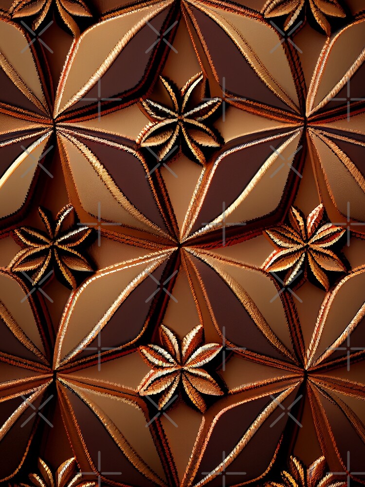 Thumbnail 3 von 3, Tuch, Brown Pattern Digital Painting designt und verkauft von CodeAndColors.