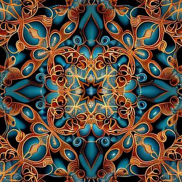 Imagen de la obra Elegant Dazzling Divine Scandifornian Pattern Digital Painting de CodeAndColors