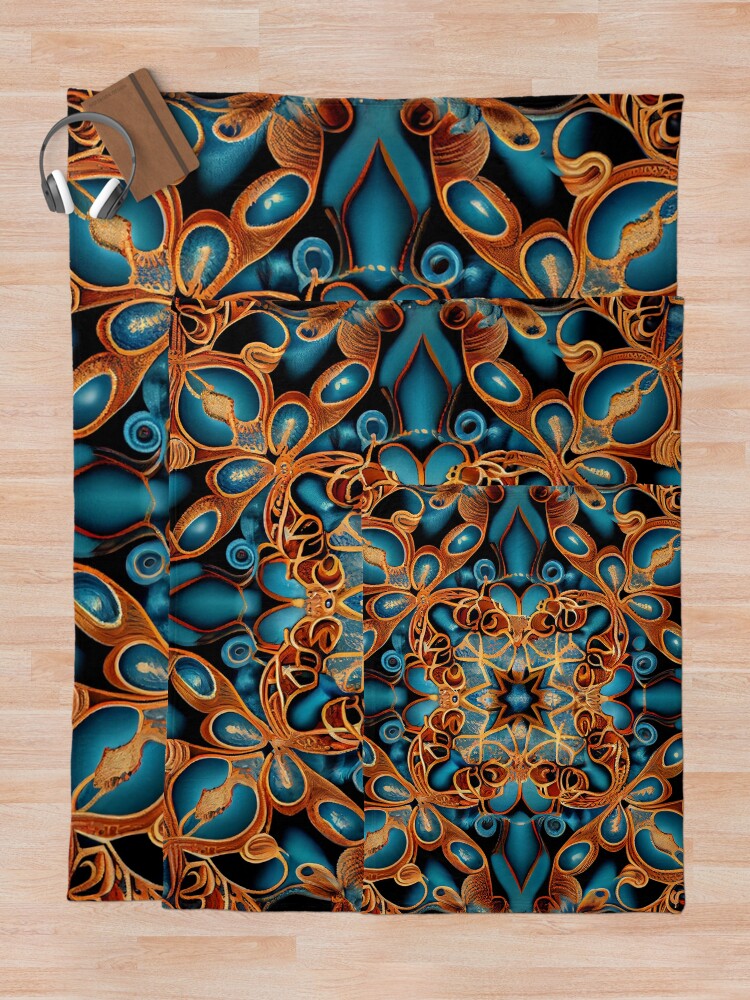 Aperçu 5 sur 6. Plaid avec l'œuvre Elegant Dazzling Divine Scandifornian Pattern Digital Painting créée et vendue par CodeAndColors.