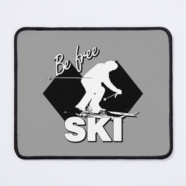 Item preview, Be Free Ski White Text Quote with White Downhill Alpine Skier Silhouette on Ski Level Expert Only Double Black Diamond designed and sold by Karen McFarland.