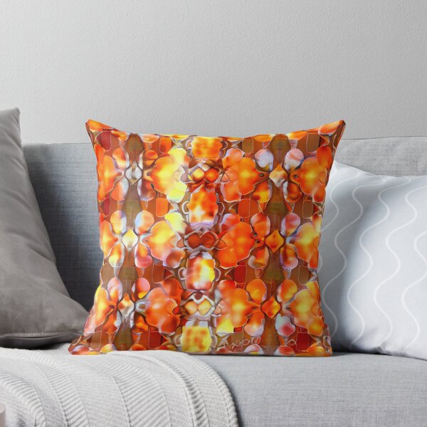 Item preview, Dreamy Bright Brown Orange Mosiac California Chic Pattern Digital Painting designed and sold by CodeAndColors.