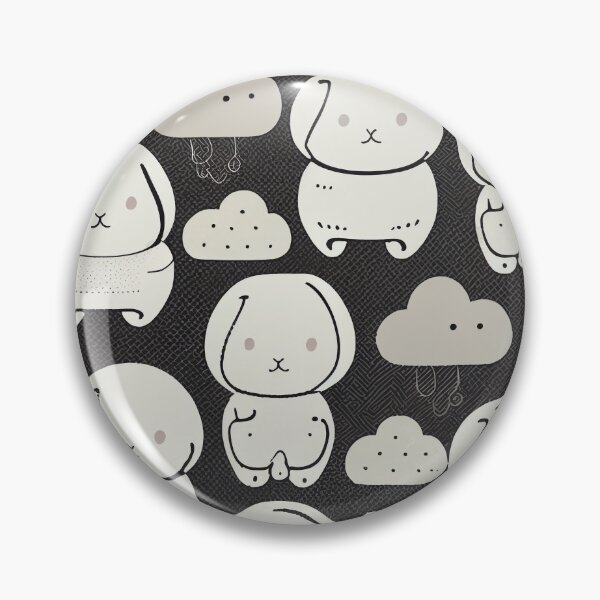 Item preview, Kawaii Dark White Modern Farmhouse Pattern Digital Painting designed and sold by CodeAndColors.