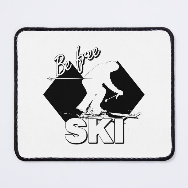 Item preview, Be Free Ski White Text Quote with White Downhill Alpine Skier Silhouette on Ski Level Expert Only Double Black Diamond designed and sold by Karen McFarland.