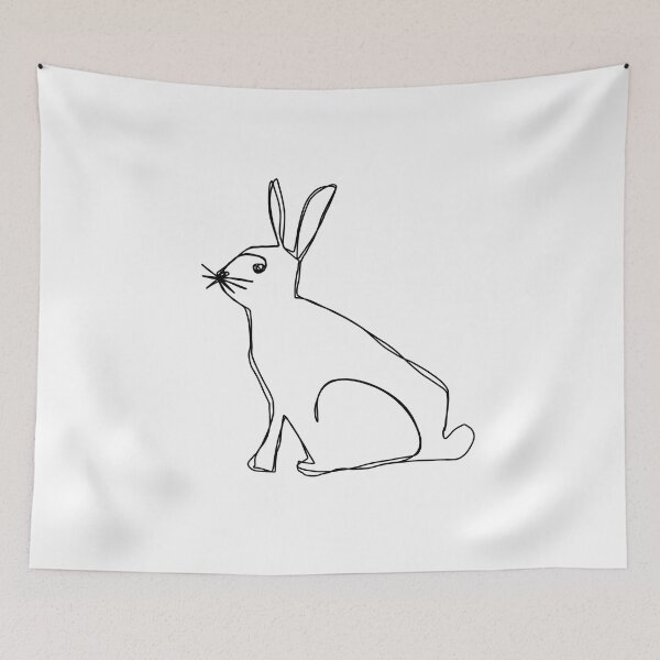 Item preview, Bunny One-Line-Drawing  Black And White designed and sold by artsandsoul.