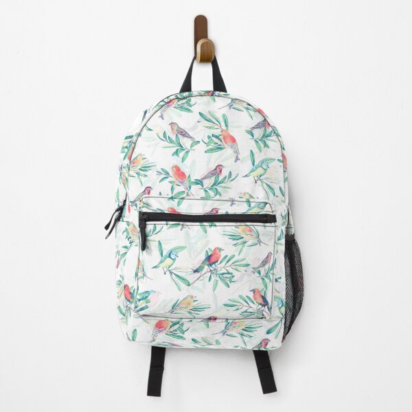 Item preview, Pretty Colorful Birds Leaves Vintage White Design designed and sold by NdesignTrend.