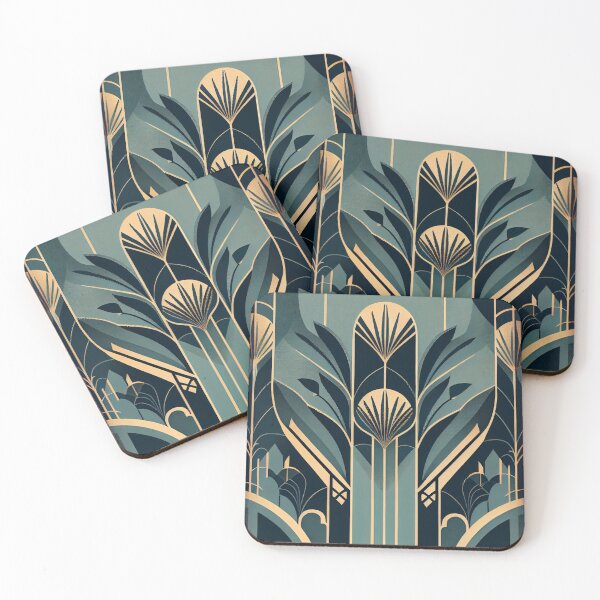 Item preview, Muted Art Deco Pattern Digital Painting designed and sold by CodeAndColors.