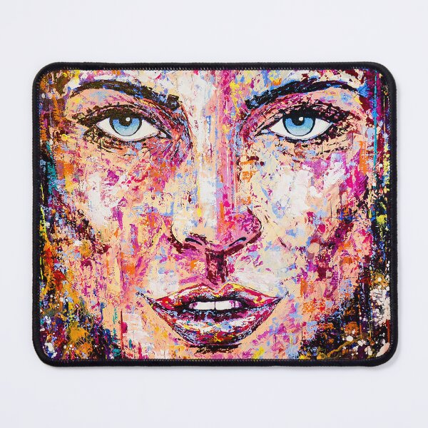 Item preview, Portrait Abstract Art Acrylic Painting Blue Eyes designed and sold by Silke Host.