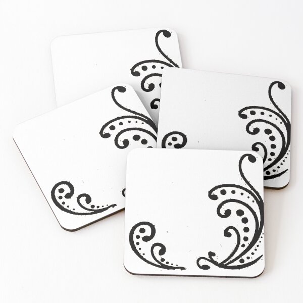Item preview,    id54-24 Black Leaf Patterns, Leaf, Wonderful Henna Patterns, Spiral Patterns, Ornamental Patterns, Wall Decorations, Item decorations, Minimalist Patterns, Simple and Plain Patterns designed and sold by bcbutika.