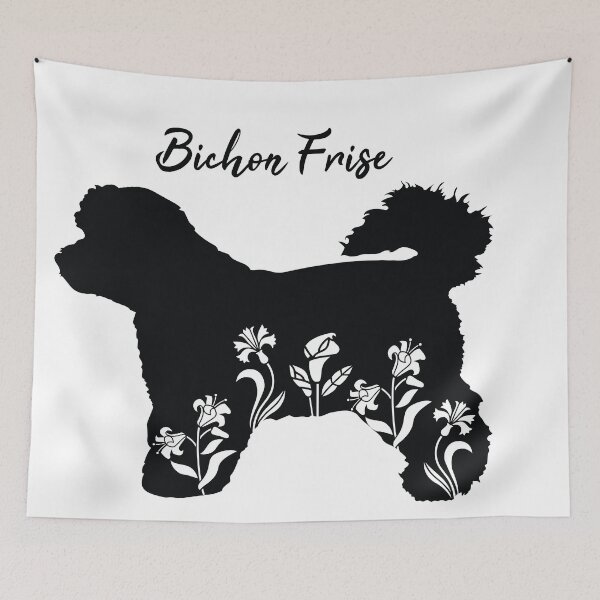 Item preview, Bichon Frise in floral design designed and sold by SolidJoy.