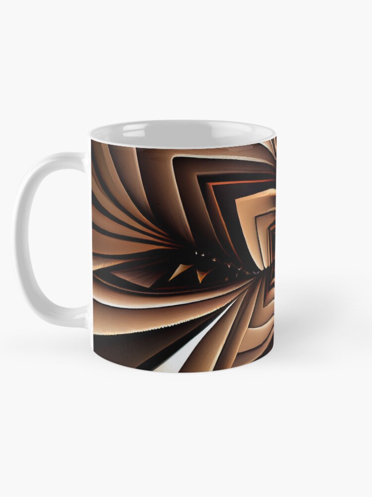 Imagen 5 de 6, Taza de café con la obra Dazzling Fine Brown Angular Line Pattern Digital Painting, diseñada y vendida por CodeAndColors.