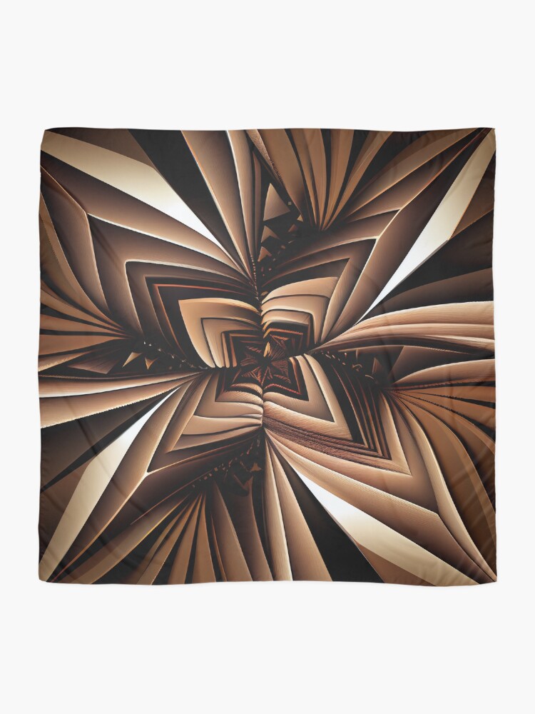 Thumbnail 2 von 3, Tuch, Dazzling Fine Brown Angular Line Pattern Digital Painting designt und verkauft von CodeAndColors.