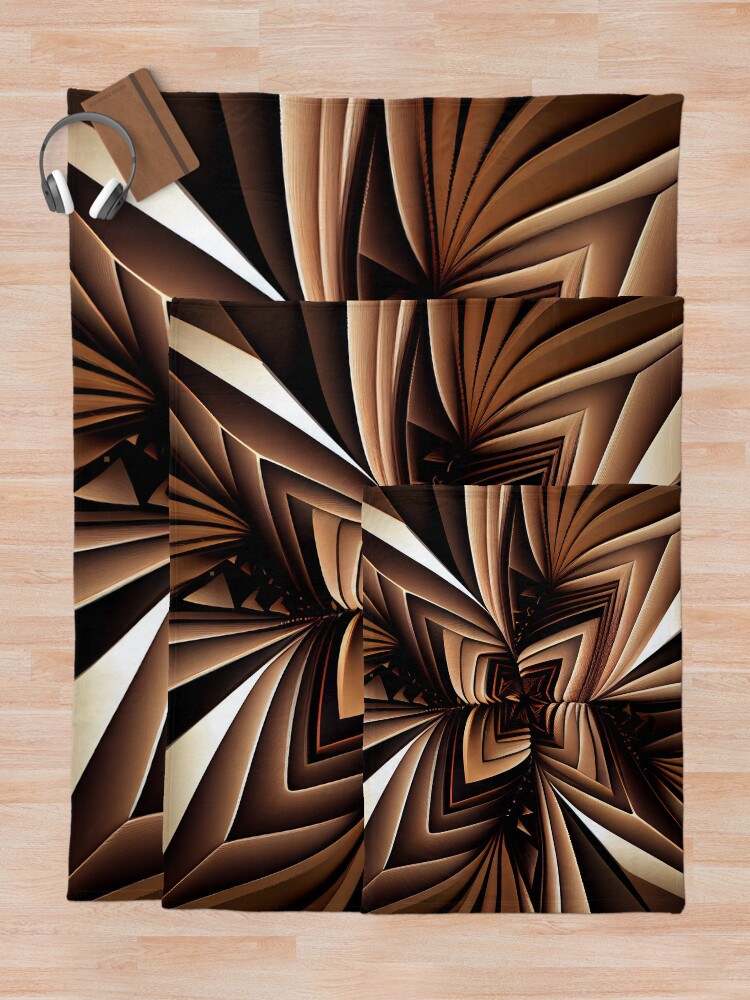 Aperçu 5 sur 6. Plaid avec l'œuvre Dazzling Fine Brown Angular Line Pattern Digital Painting créée et vendue par CodeAndColors.