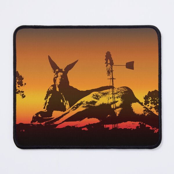 Item preview, The Australian Native Animal Series: Kangaroo - The Iconic Marsupial & Bush Windmill with the Sunset Colors of Golden Hour designed and sold by Karen McFarland.