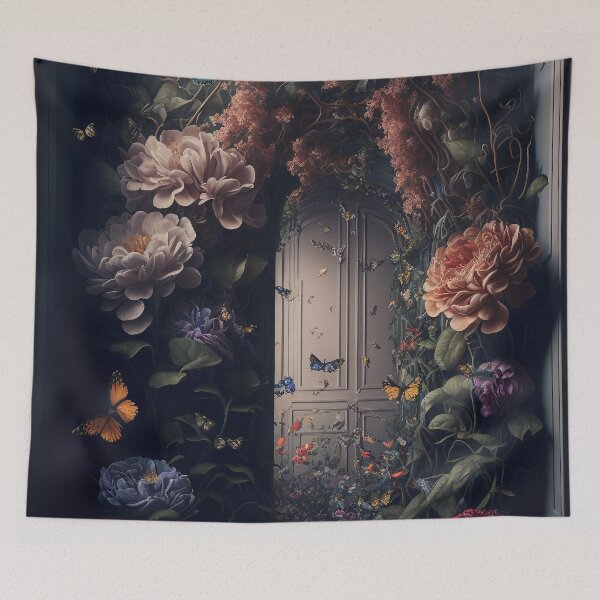 Item preview, Still life painting of flowers and butterflies designed and sold by tinkertailorart.