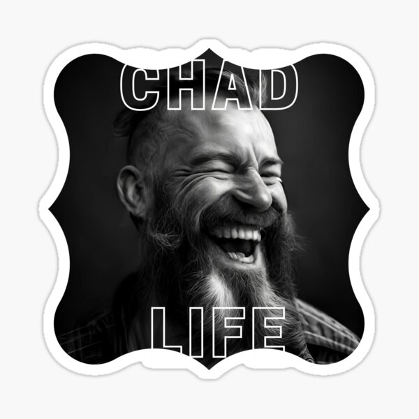 chad meme face \ chad face approving \ affirmative chad Sticker for Sale  by Mad-Boy