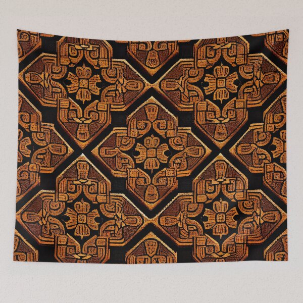 Item preview, Coarse Vivid Brown Asian Pattern Digital Painting designed and sold by CodeAndColors.