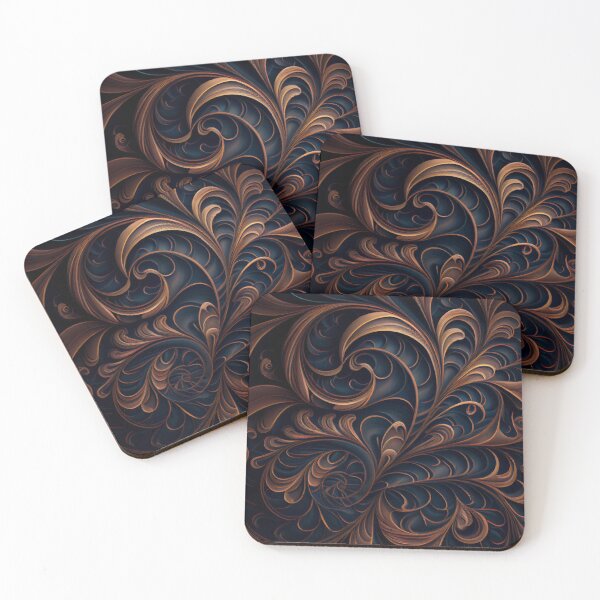 Item preview, Dark Furry Fine Swirling Latin Pattern Digital Painting designed and sold by CodeAndColors.