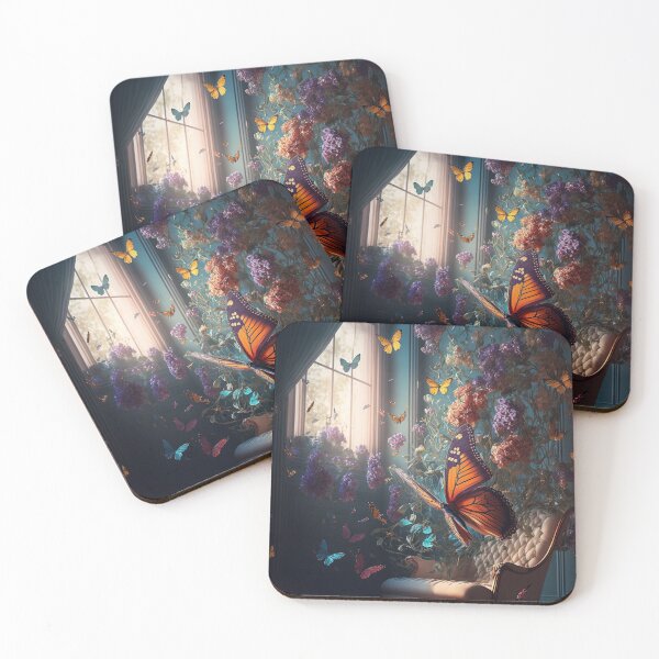 Item preview, Still life painting of flowers and butterflies designed and sold by tinkertailorart.