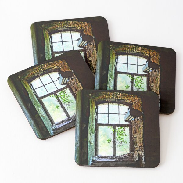 Item preview, Urbex Photography | Colorful window with tree designed and sold by Cora Wirth.