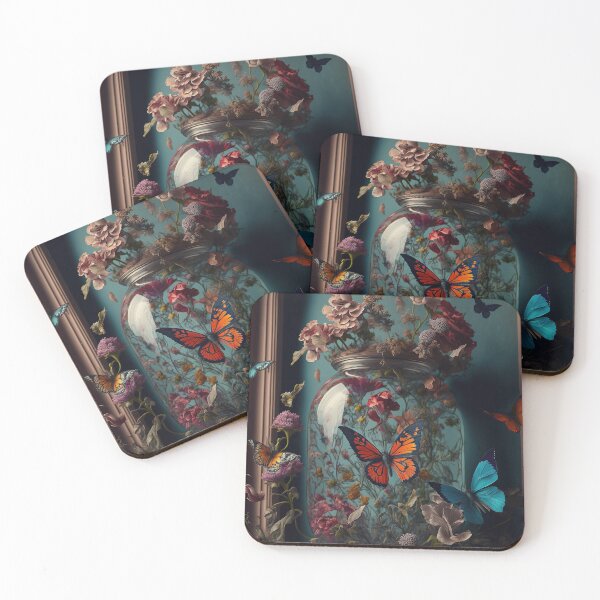 Item preview, Still life painting of flowers and butterflies designed and sold by tinkertailorart.