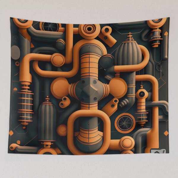 Item preview, Designer Industrial Pattern Digital Painting designed and sold by CodeAndColors.