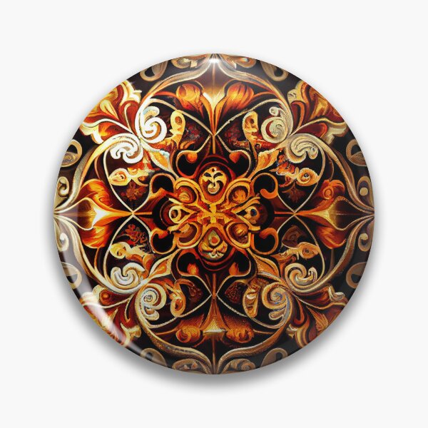 Artikelvorschau, Energetic Baroque Elegant Circular Transitional Pattern Digital Painting entworfen und verkauft von CodeAndColors.