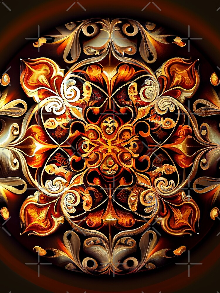 Thumbnail 3 von 3, Tuch, Energetic Baroque Elegant Circular Transitional Pattern Digital Painting designt und verkauft von CodeAndColors.