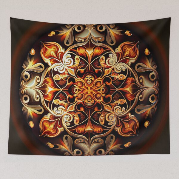 Aperçu de l'œuvre Energetic Baroque Elegant Circular Transitional Pattern Digital Painting créée et vendue par CodeAndColors.