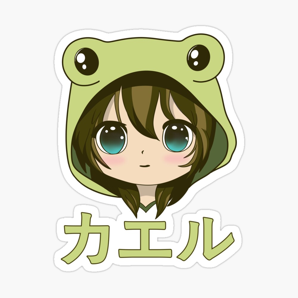 Premium AI Image | a cute little cartoon frog with large anime eyes