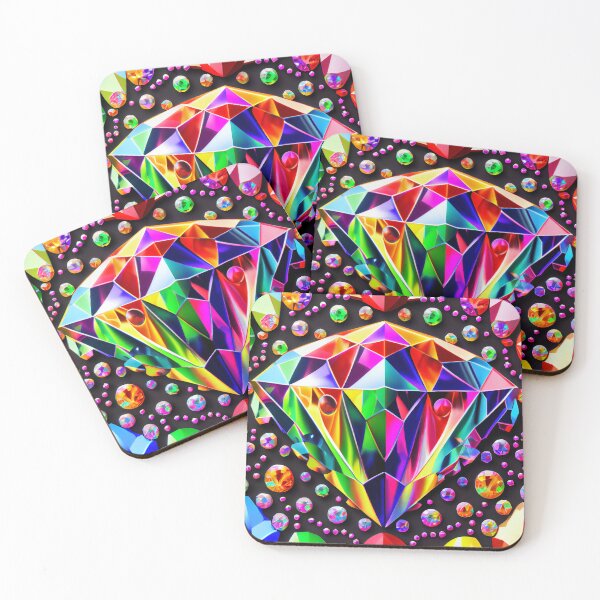 Item preview, Bejeweled Aggressive Rainbow Brilliant Anime Asian Pattern Digital Painting designed and sold by CodeAndColors.