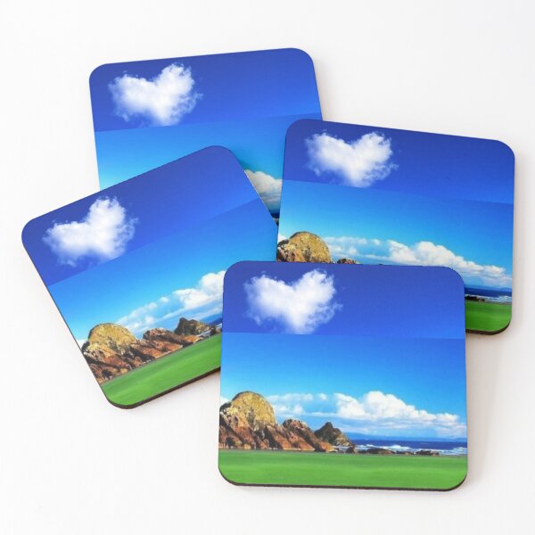 Item preview, Lovely lush green land with beautiful white waters and beautiful blue skies with a heart ♥ of love. designed and sold by Tiannalaw.