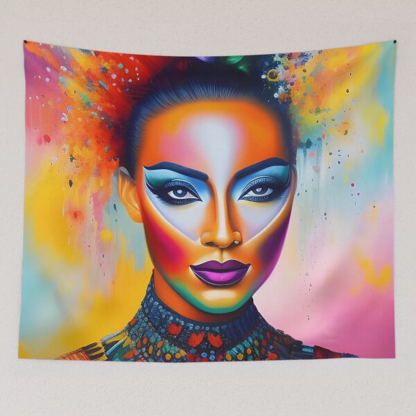 Item preview, Surreal Abstraction: Abstracted Woman Portrait with Bold Colors designed and sold by artmanikin.