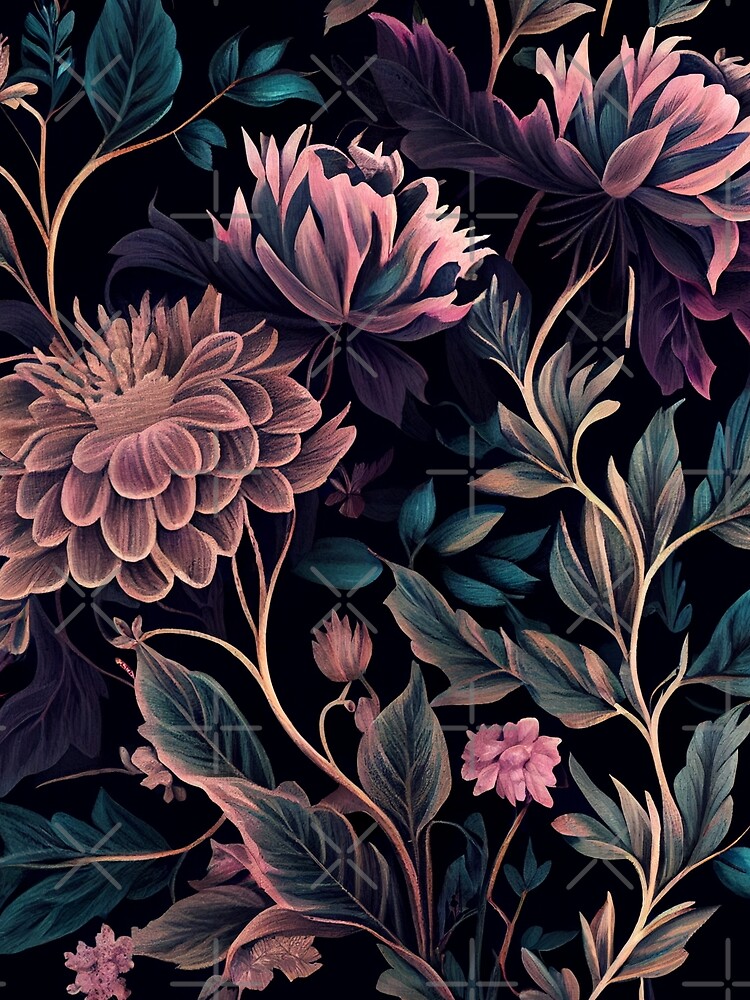 Thumbnail 3 von 3, Tuch, Calming Floral Pattern Digital Painting designt und verkauft von CodeAndColors.