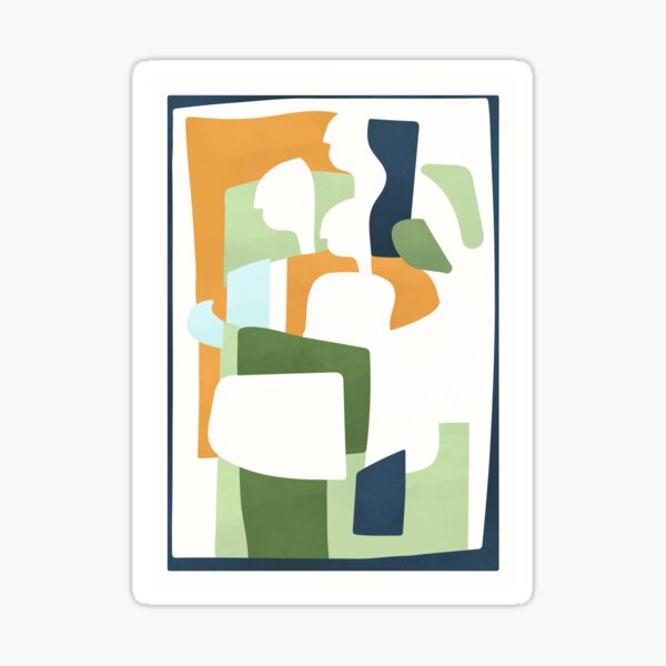  Abstract Shapes Mid-Century IV Sticker