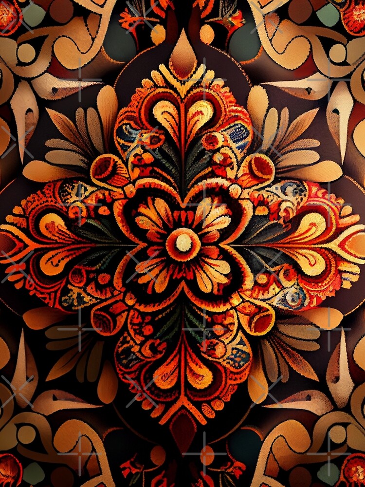 Aperçu 5 sur 5. Robe trapèze avec l'œuvre Fine Bohemian Pattern Digital Painting créée et vendue par CodeAndColors.