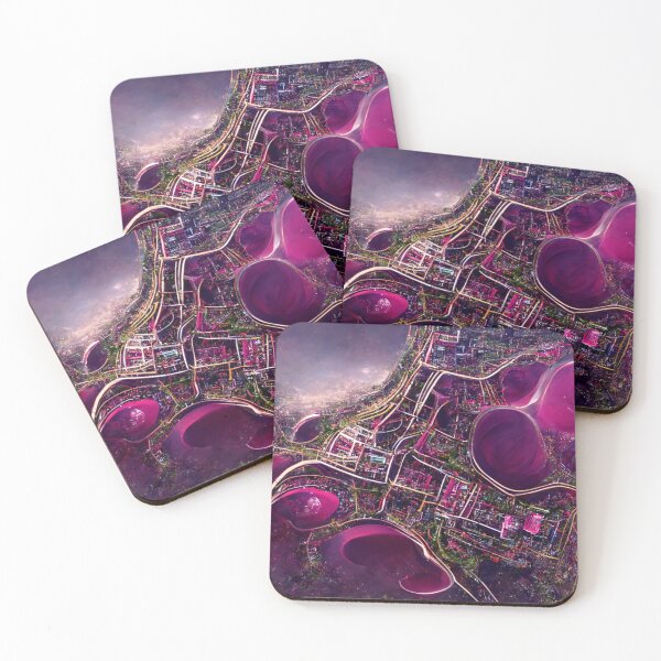 Item preview, Map in magenta color 1 - Artificial intelligence designed and sold by TheCollageWorld.