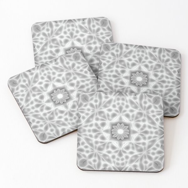 Item preview, Symmetrical Monochromatic Complex Pale Dreamy Minimalist Pattern Digital Painting designed and sold by CodeAndColors.